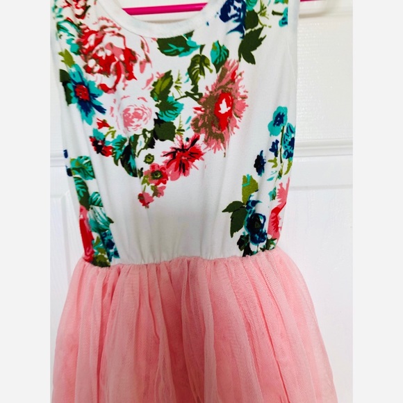 Beautiful floral pink tulle tutu dress - Picture 4 of 4